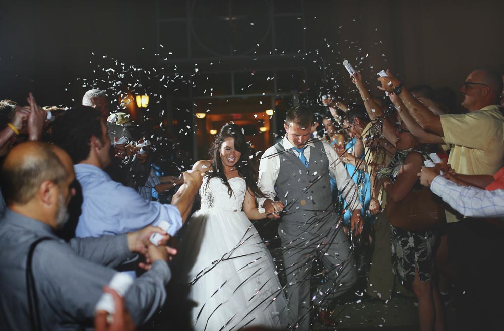 harmony florida wedding exit with confetti poppers 